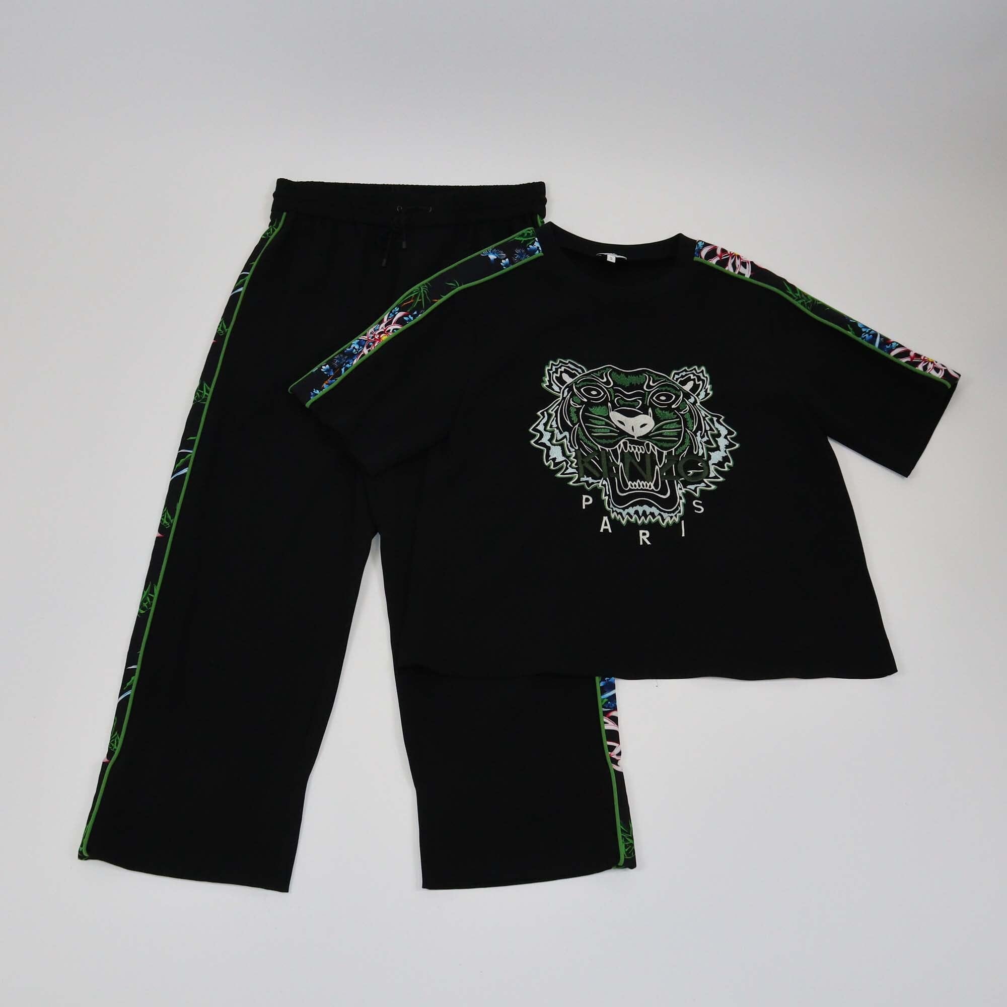 Kenzo Black Embroidered Tiger Relaxed Fit T-Shirt & Pants Womens Kenzo 