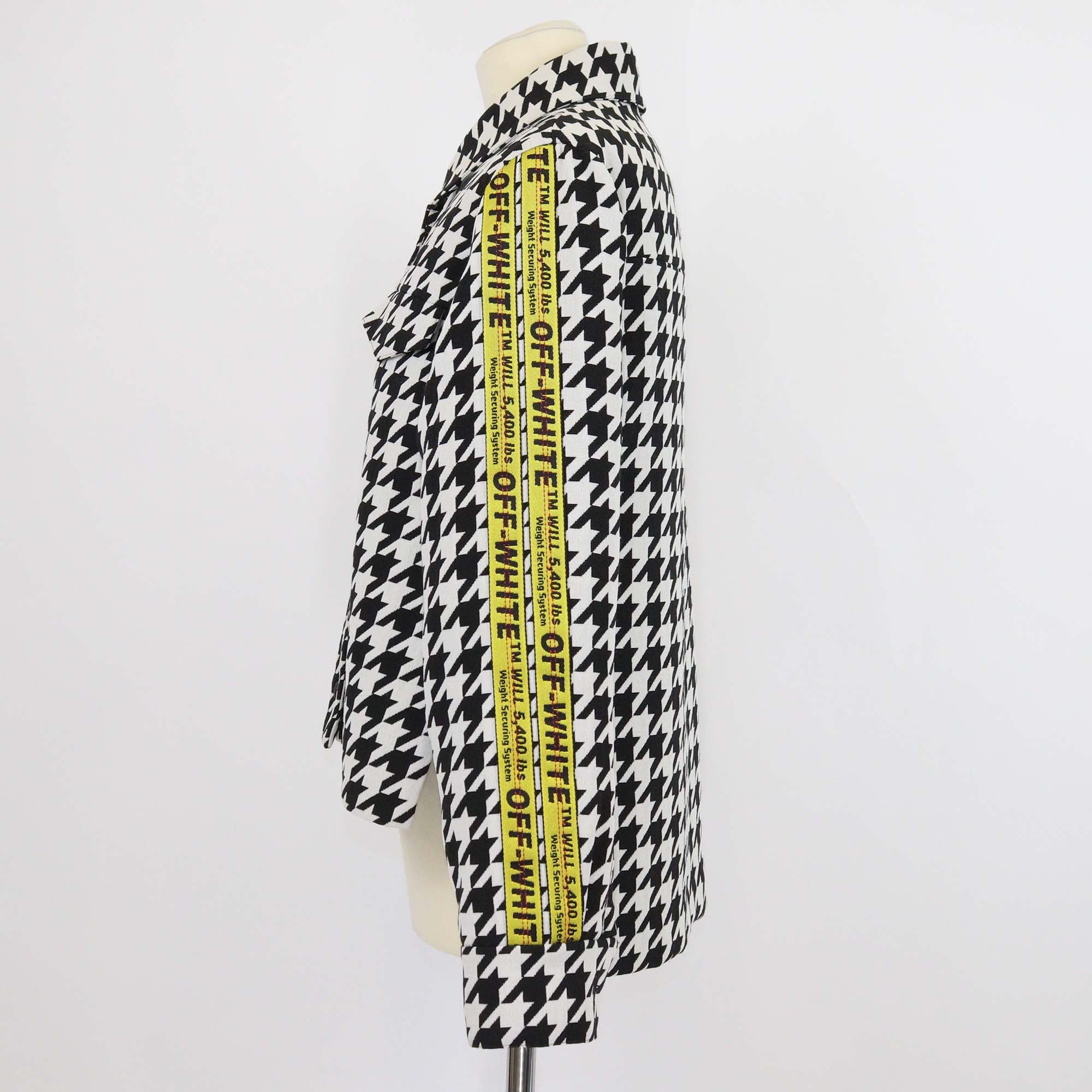 Off-White Black/White Wool Houndstooth Jacket
