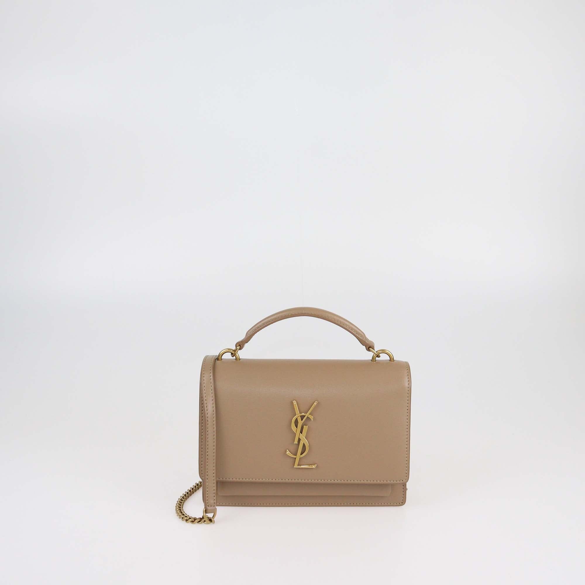 Saint Laurent Beige Leather Sunset Crossbody Bag Womens Saint Laurent 