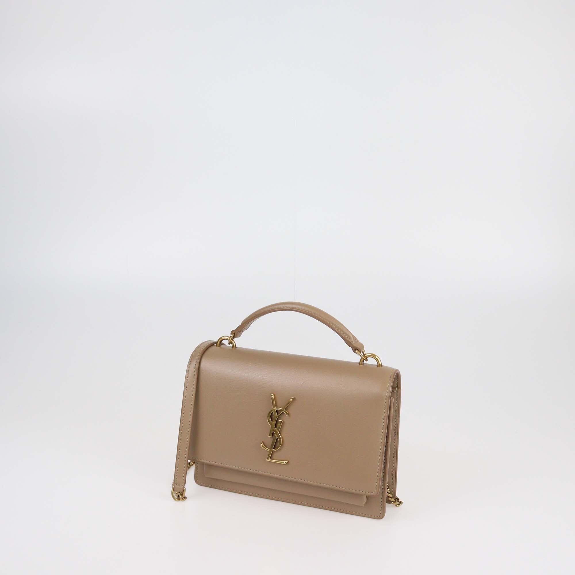 Saint Laurent Beige Leather Sunset Crossbody Bag Womens Saint Laurent 