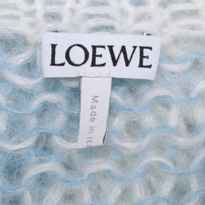 Loewe Blue, White Blend Mohair Anagram Striped Sweater