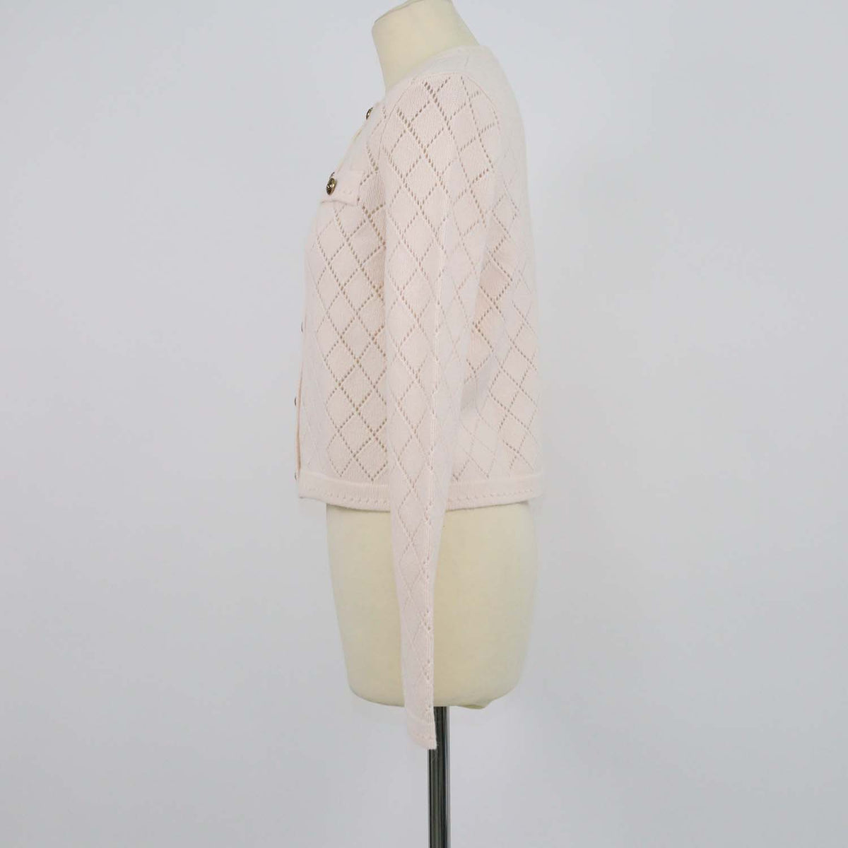Zimmermann Light Beige Wool Pointelle Knit Cardigan
