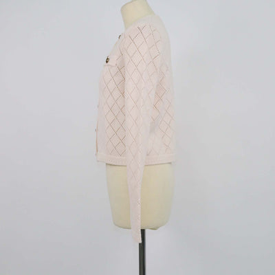 Zimmermann Light Beige Wool Pointelle Knit Cardigan