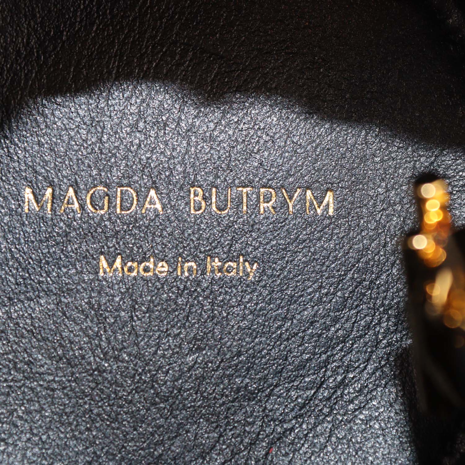 Magda Butrym Black Satin Micro Pearl Magda Evening Bag