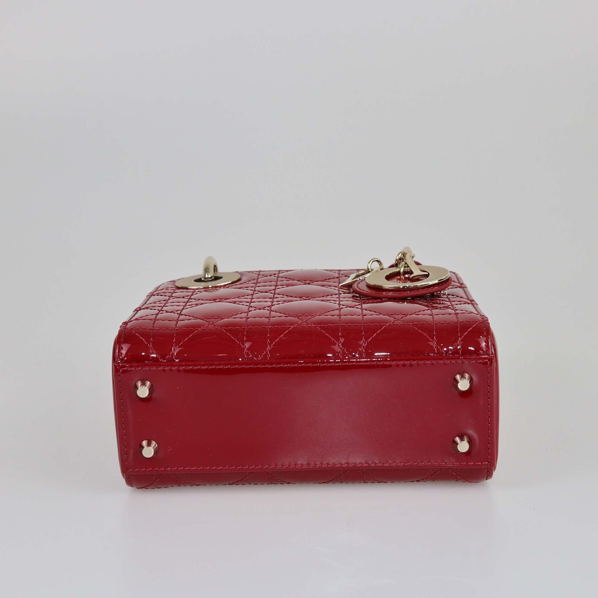 Christian Dior Red Mini Lady Bag Womens Christian Dior 