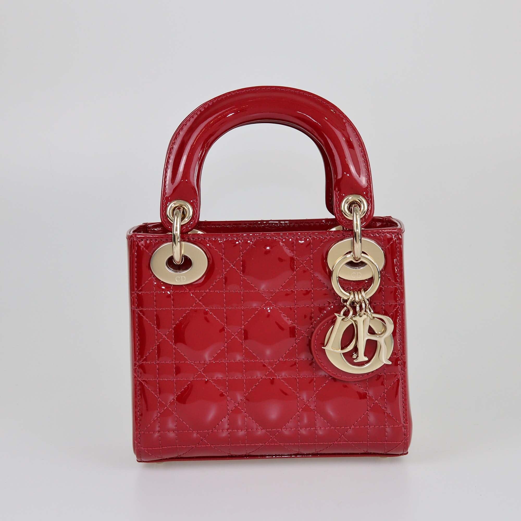 Christian Dior Red Mini Lady Bag Womens Christian Dior 