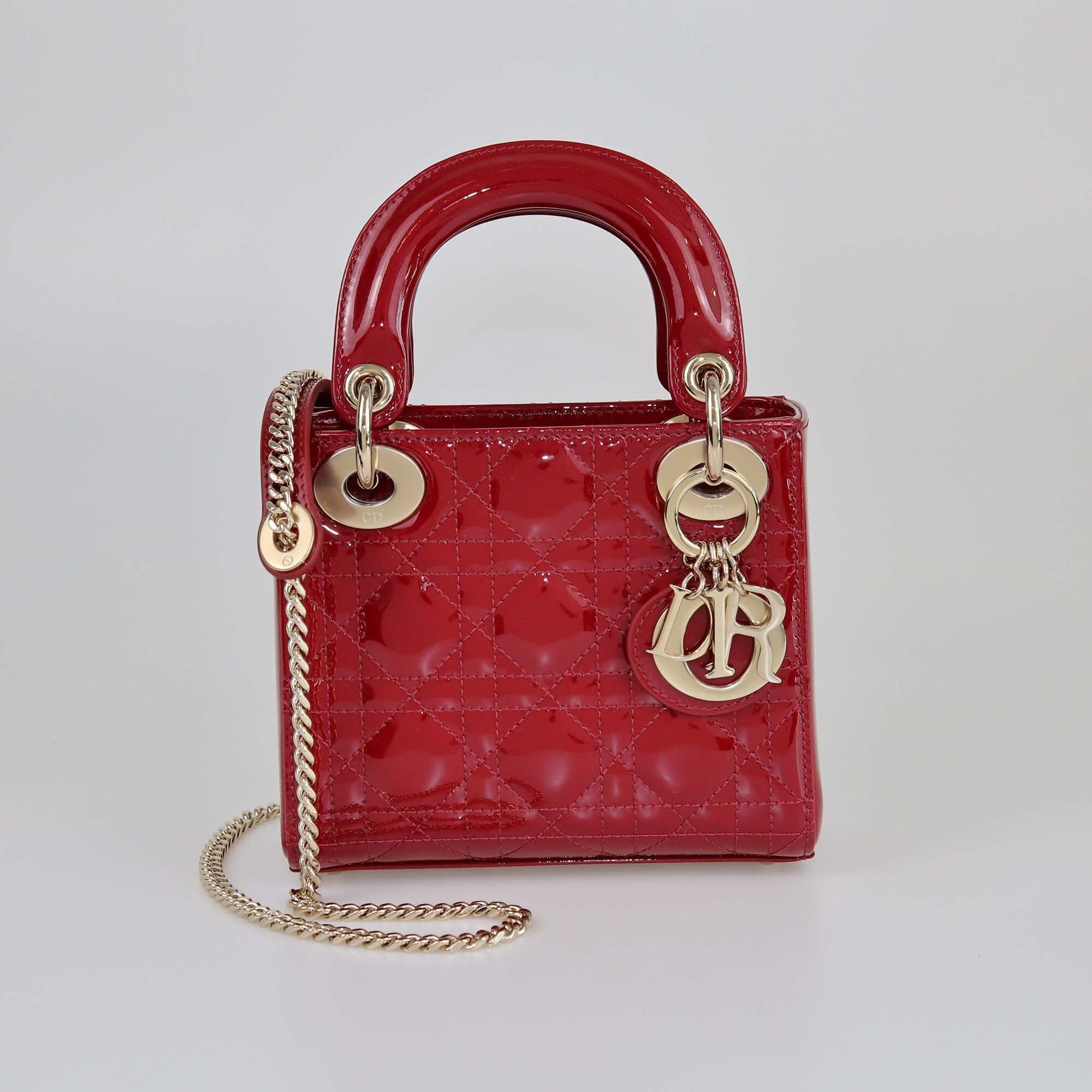 Christian Dior Red Mini Lady Bag Womens Christian Dior 