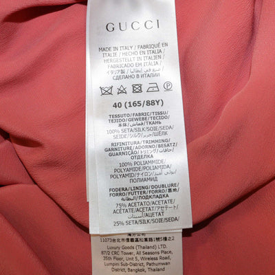 Gucci Tulip Pink Silk Chiffon Off Shoulder Maxi Dress