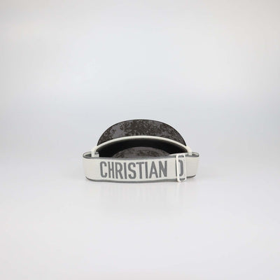 Christian Dior White/Grey Mirrored Toile de Jouy DiorClub V1U Visor