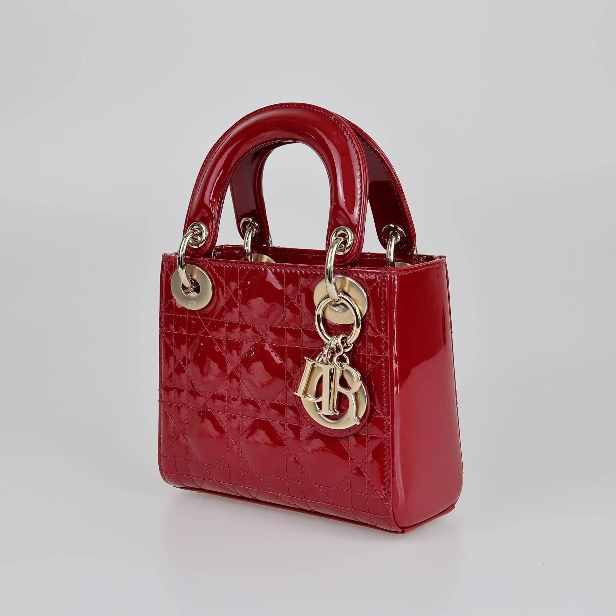 Christian Dior Red Mini Lady Bag Womens Christian Dior 