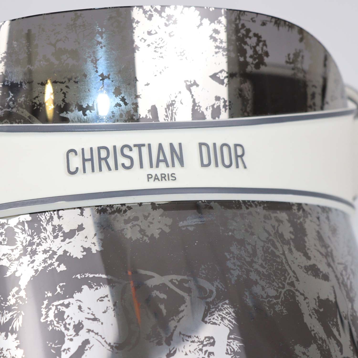 Christian Dior White/Grey Mirrored Toile de Jouy DiorClub V1U Visor