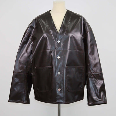 Nanushka Brown Faux Leather Edee Jacket