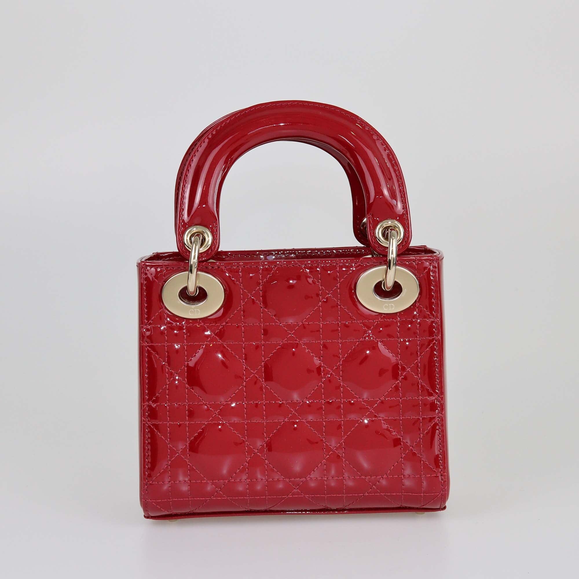 Christian Dior Red Mini Lady Bag Womens Christian Dior 