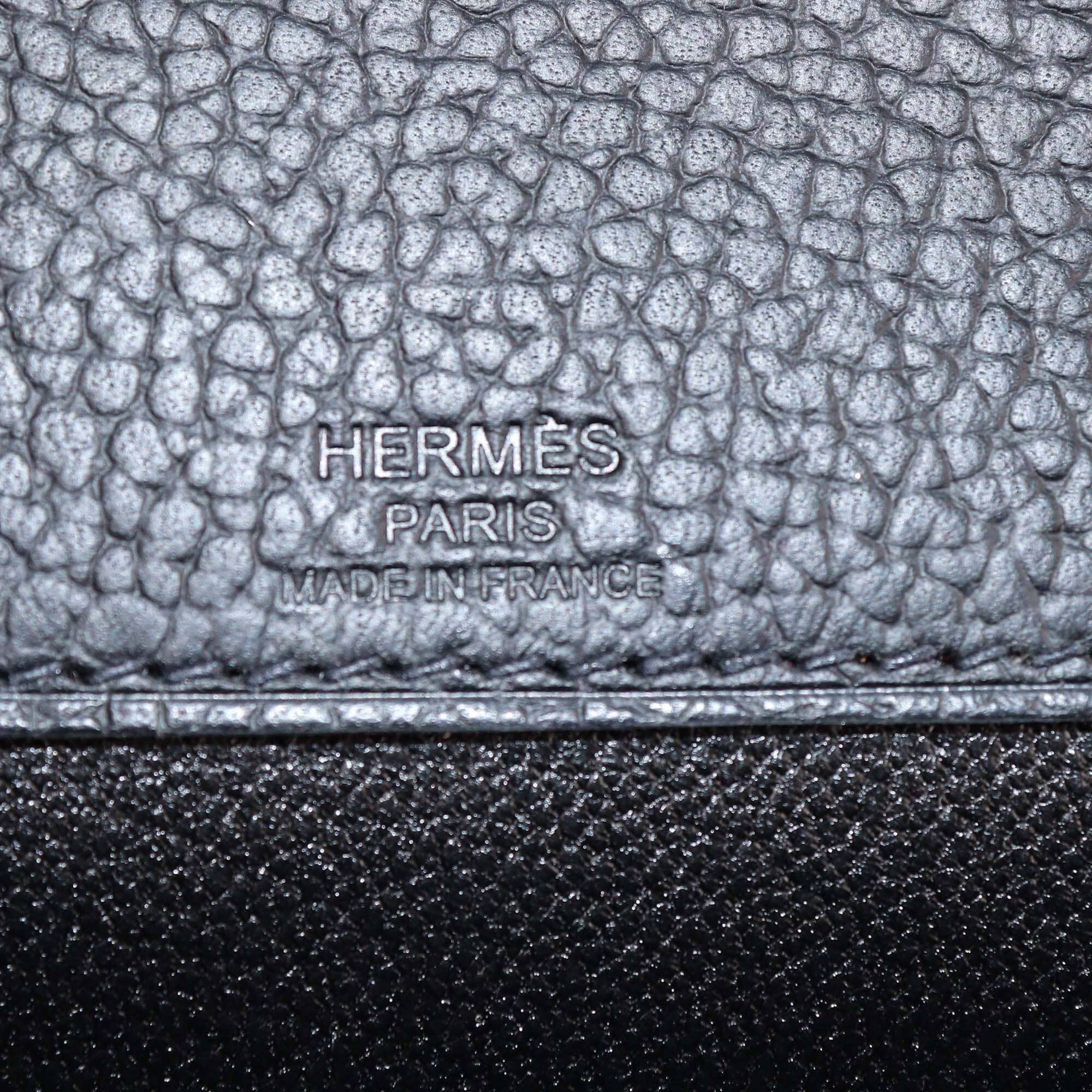 Hermes Black Togo Leather Kelly Depeches 25 Pouch Womens Hermes 