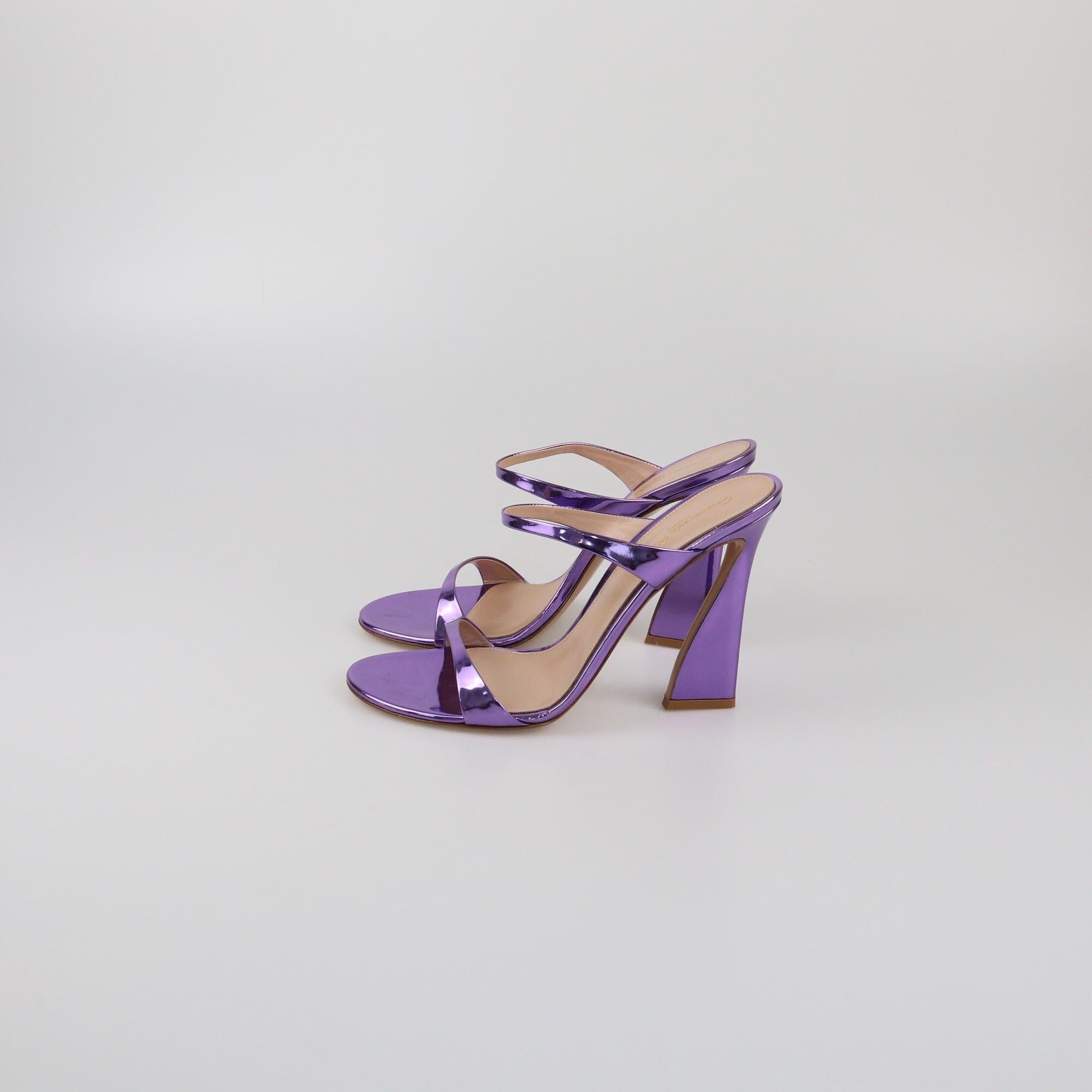 Gianvito Rossi Metallic Purple Aura Sandals Womens Gianvito Rossi 