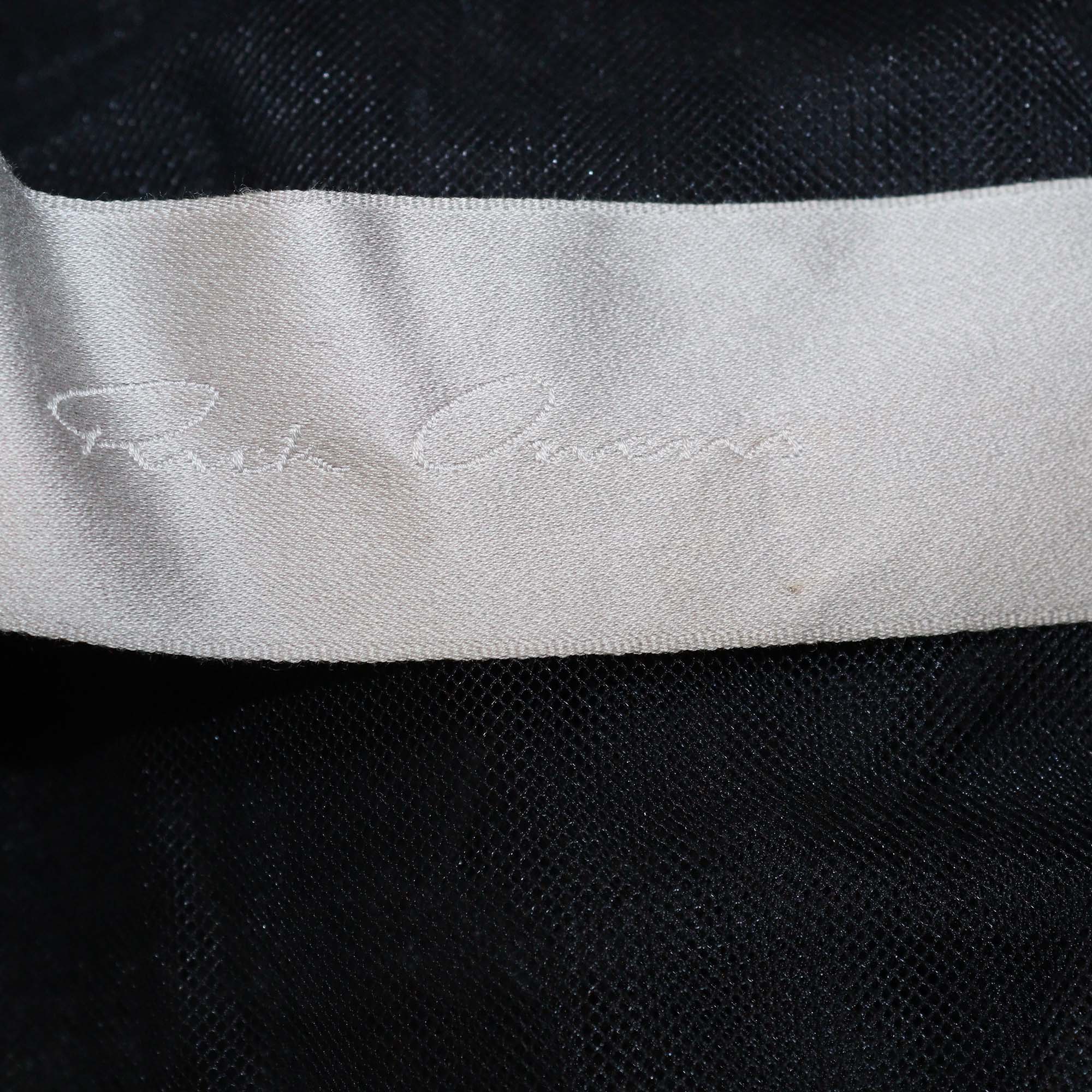 Rick Owens Black Mesh Messiah Embroidered See Through Sleeveless Jacket