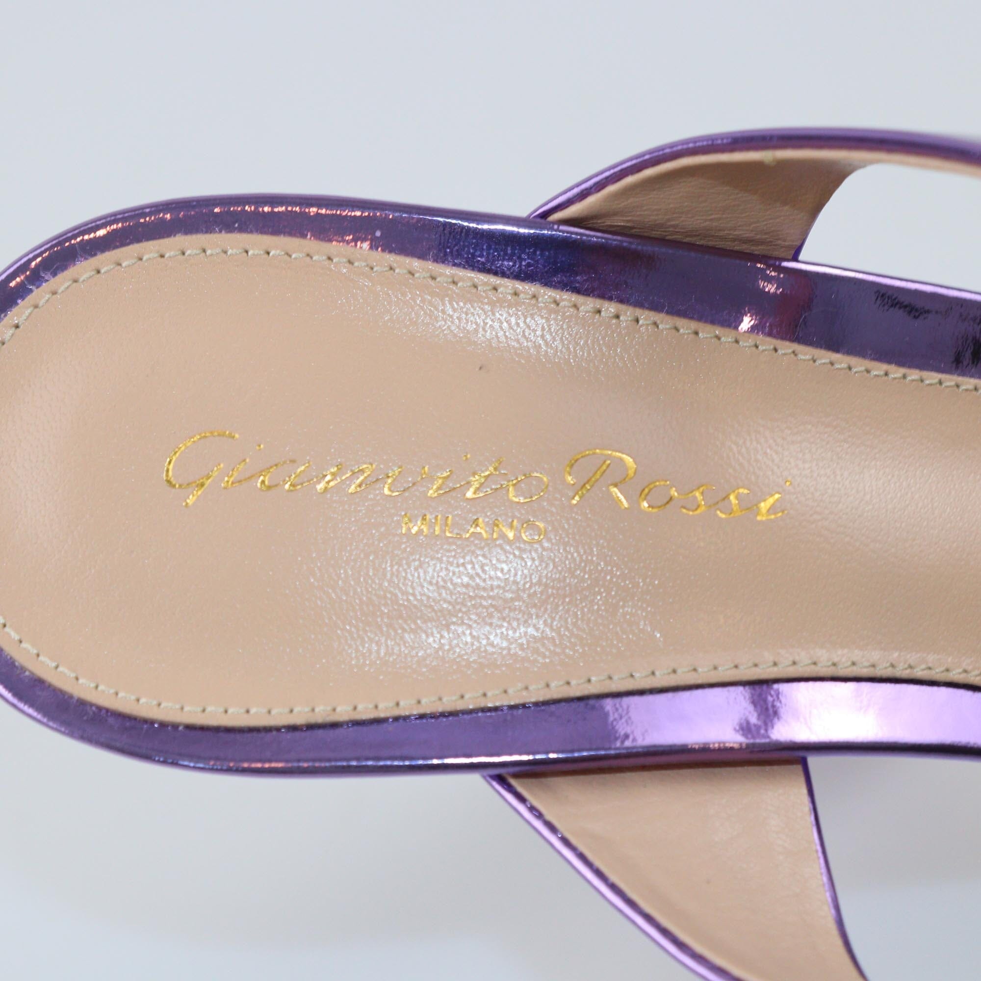 Gianvito Rossi Metallic Purple Aura Sandals Womens Gianvito Rossi 
