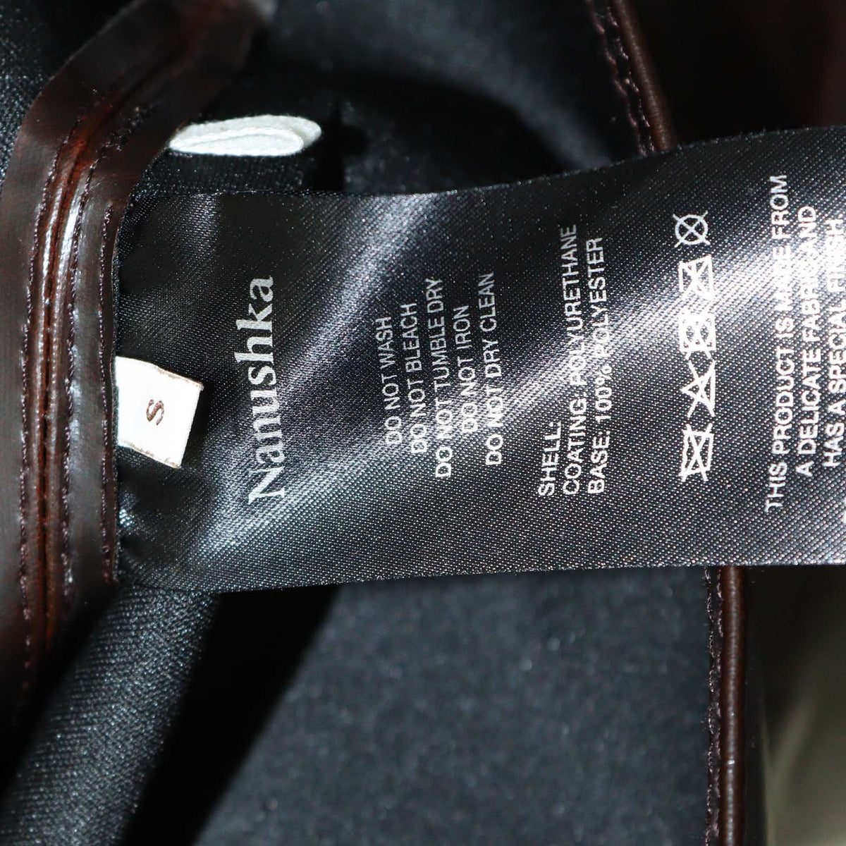 Nanushka Brown Faux Leather Edee Jacket