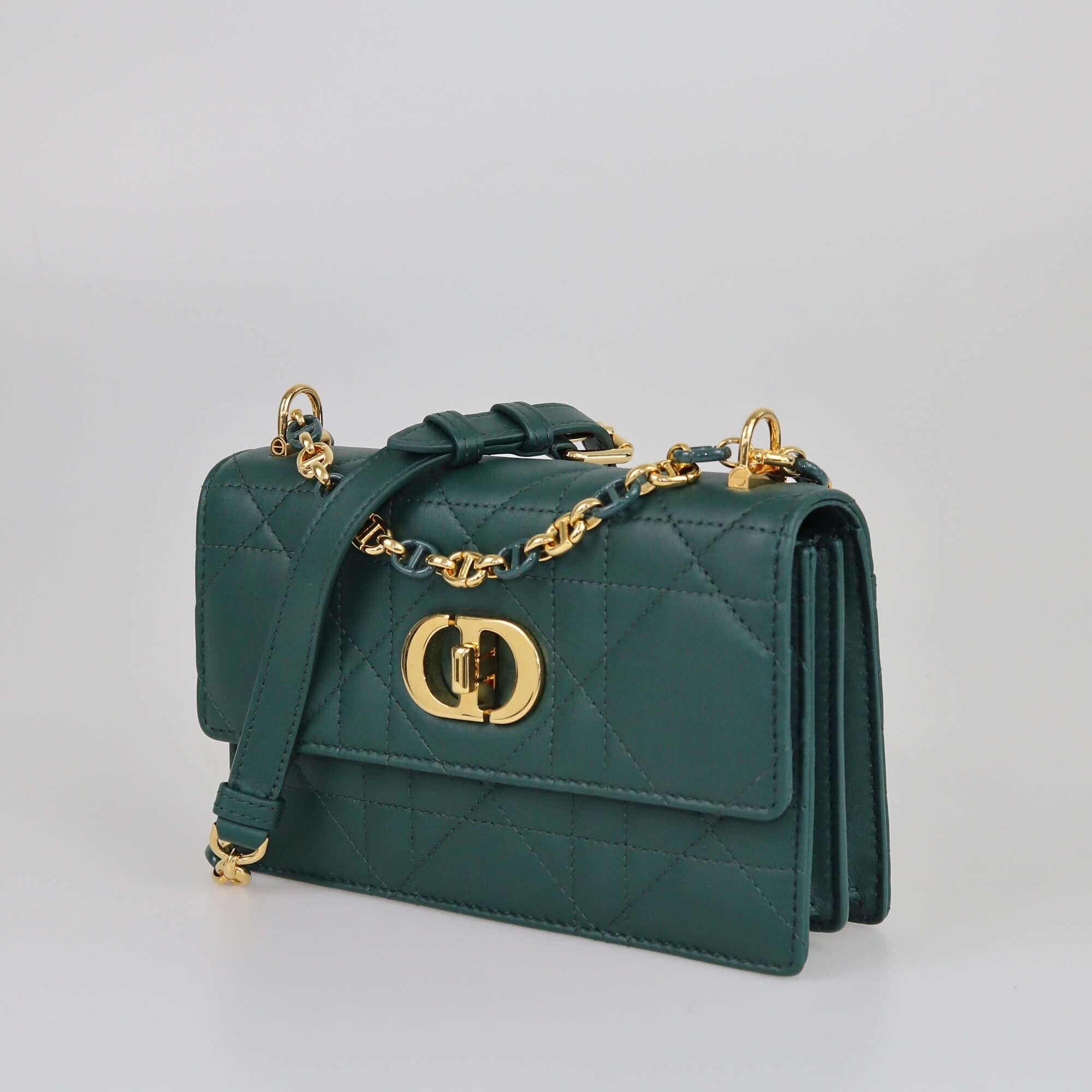 Christian Green Macrocannage Mini Miss Caro Shoulder Bag Womens Christian Dior 