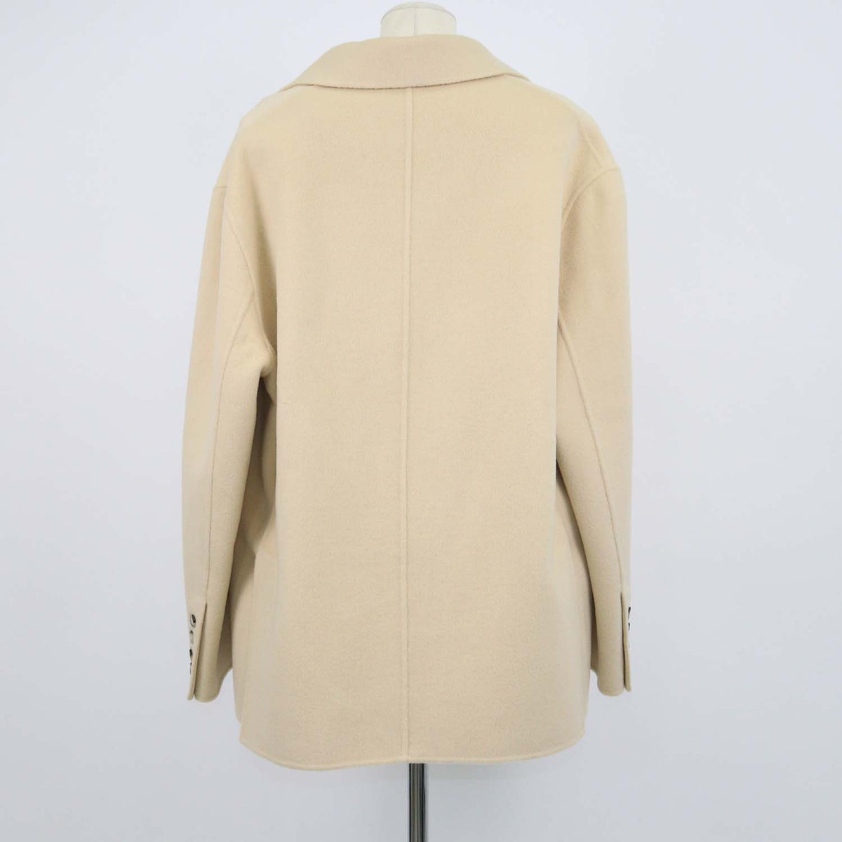 Nanushka Sea Cream Wool and Silk Boxy Oversized Blazer