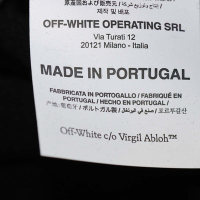 Off-White Black Cotton Logo Print Cropped Hoodie