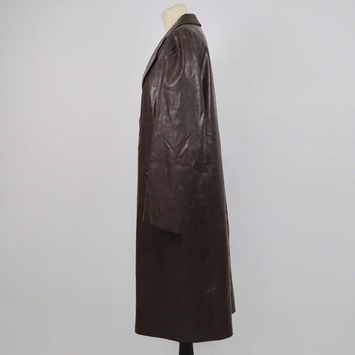 Rejina Pyo Brown Faux Leather Long Coat