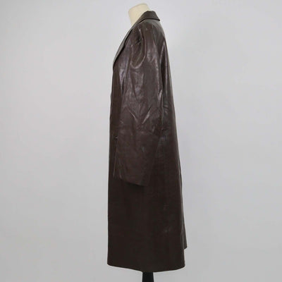 Rejina Pyo Brown Faux Leather Long Coat