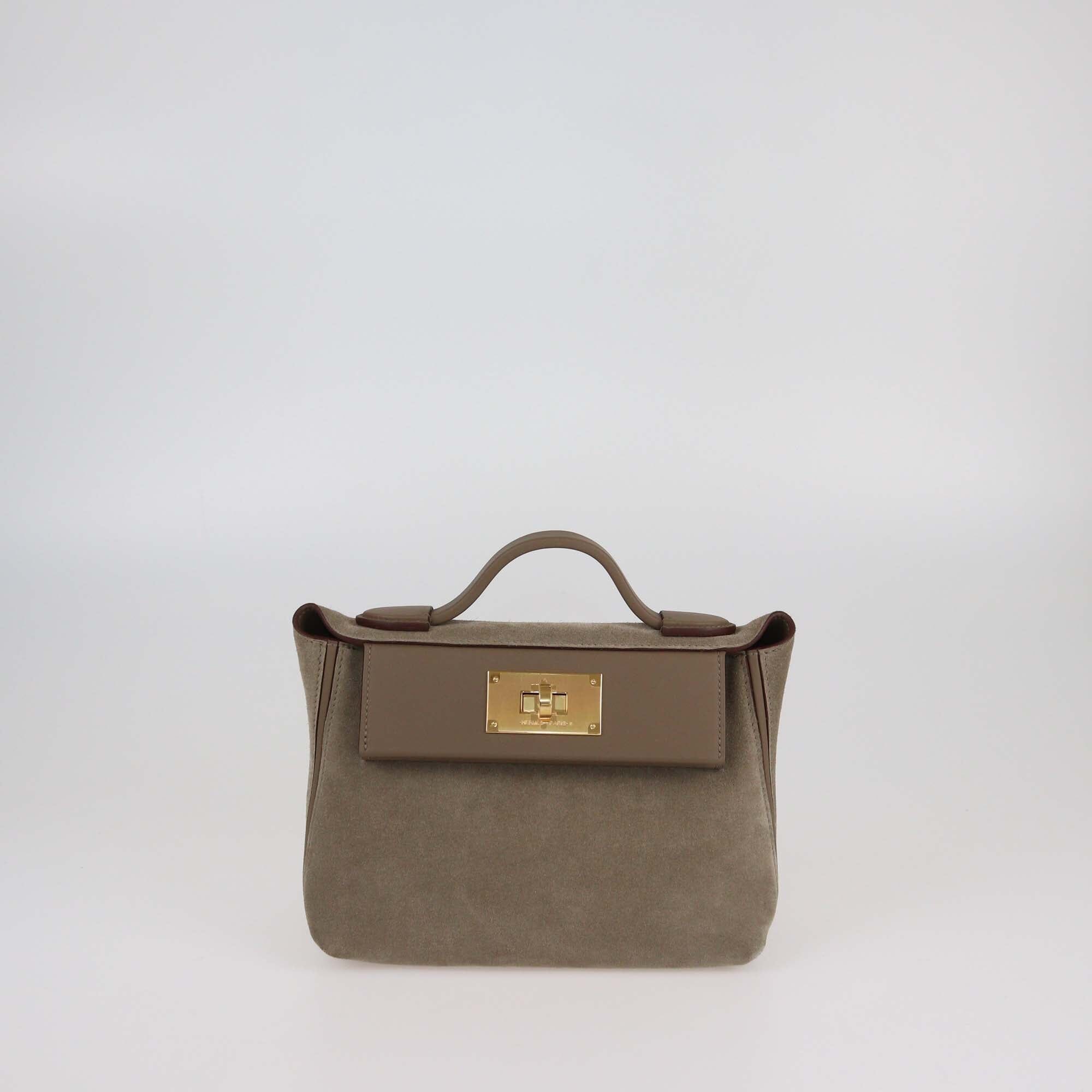 Hermes Etoupe/Gris caillou Grizzly and Swift Leather 24/24 21 Bag Womens Hermes 