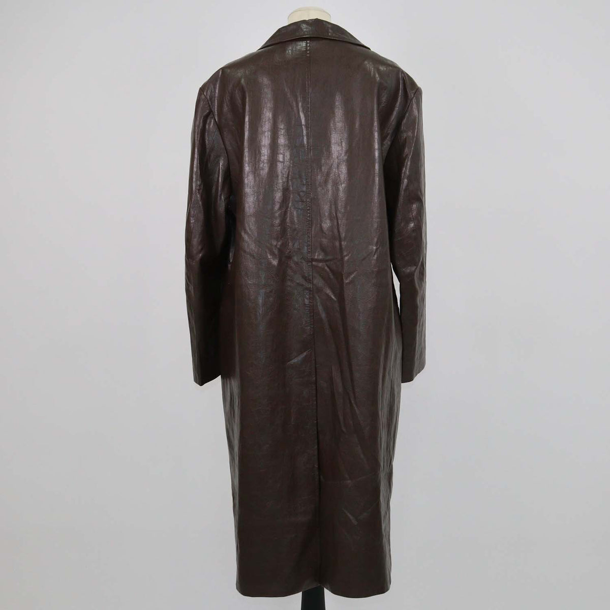 Rejina Pyo Brown Faux Leather Long Coat