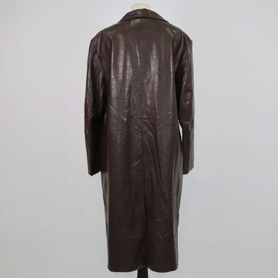 Rejina Pyo Brown Faux Leather Long Coat
