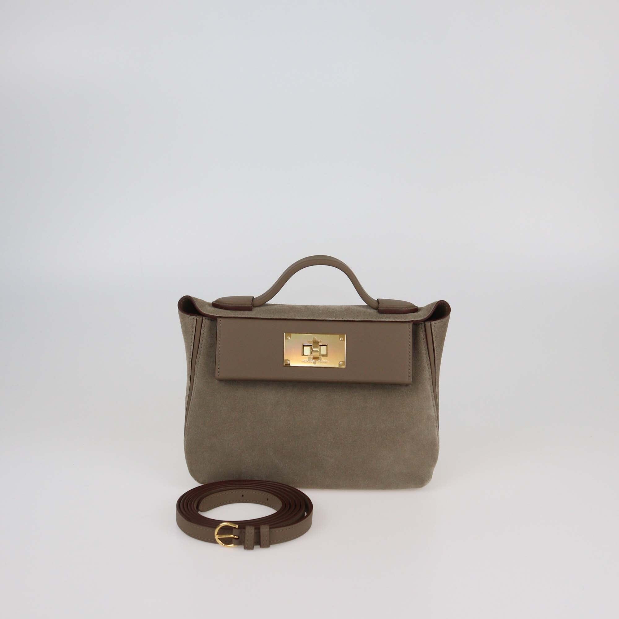 Hermes Etoupe/Gris caillou Grizzly and Swift Leather 24/24 21 Bag Womens Hermes 