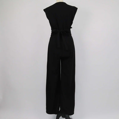 Odd Muse Black Sleeveless Belted Jumpsuit