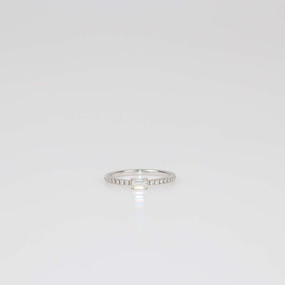 Cartier 18K White Gold Etincelle De Cartier Emerald Cut Diamond Ring Size 51