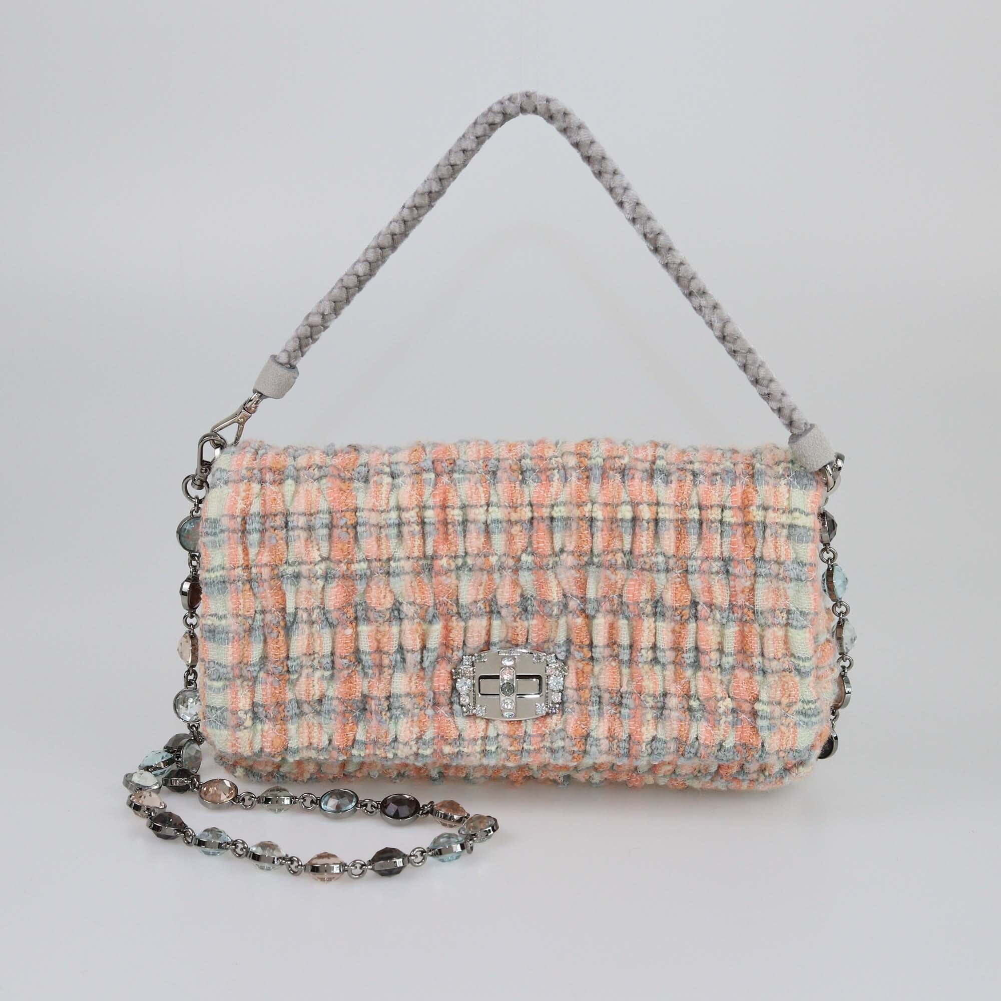 Miu Miu Multicolor Matelasse Check Crystal Shoulder Bag Womens Miu Miu 