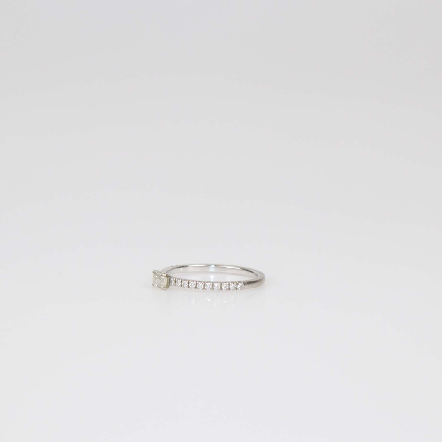 Cartier 18K White Gold Etincelle De Cartier Emerald Cut Diamond Ring Size 51