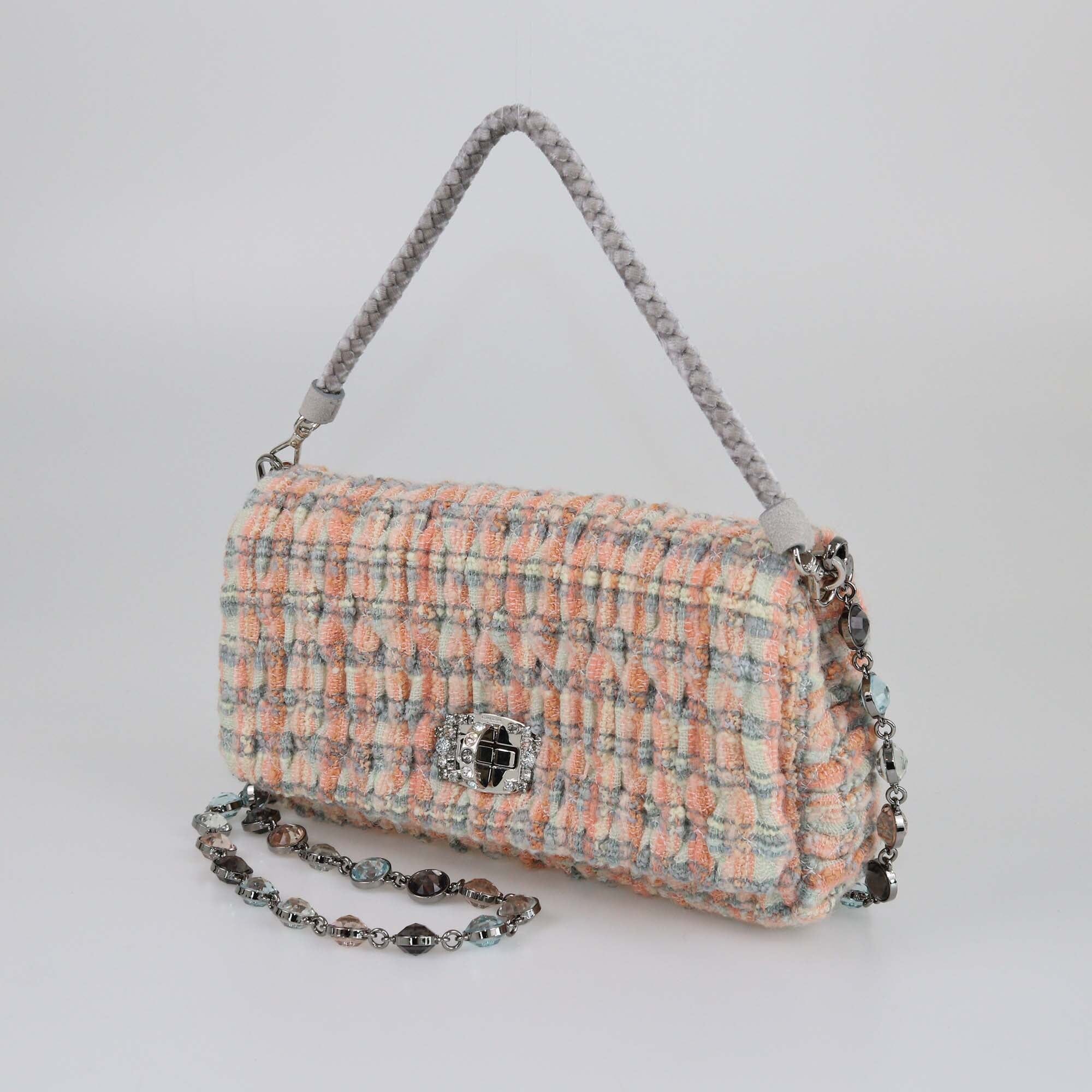 Miu Miu Multicolor Matelasse Check Crystal Shoulder Bag Womens Miu Miu 