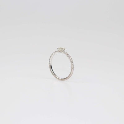 Cartier 18K White Gold Etincelle De Cartier Emerald Cut Diamond Ring Size 51