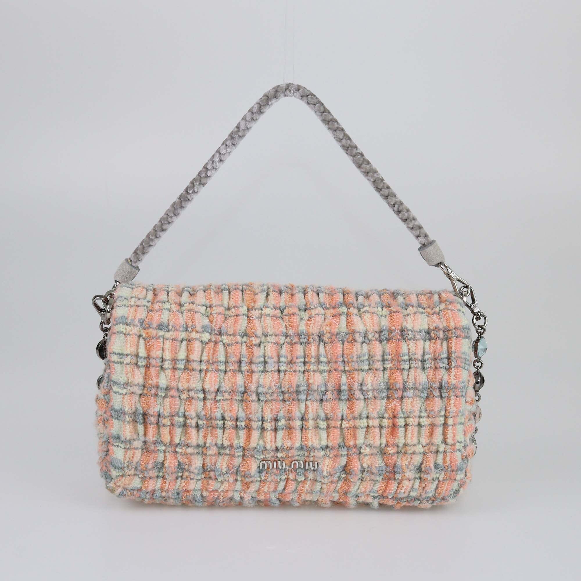 Miu Miu Multicolor Matelasse Check Crystal Shoulder Bag Womens Miu Miu 