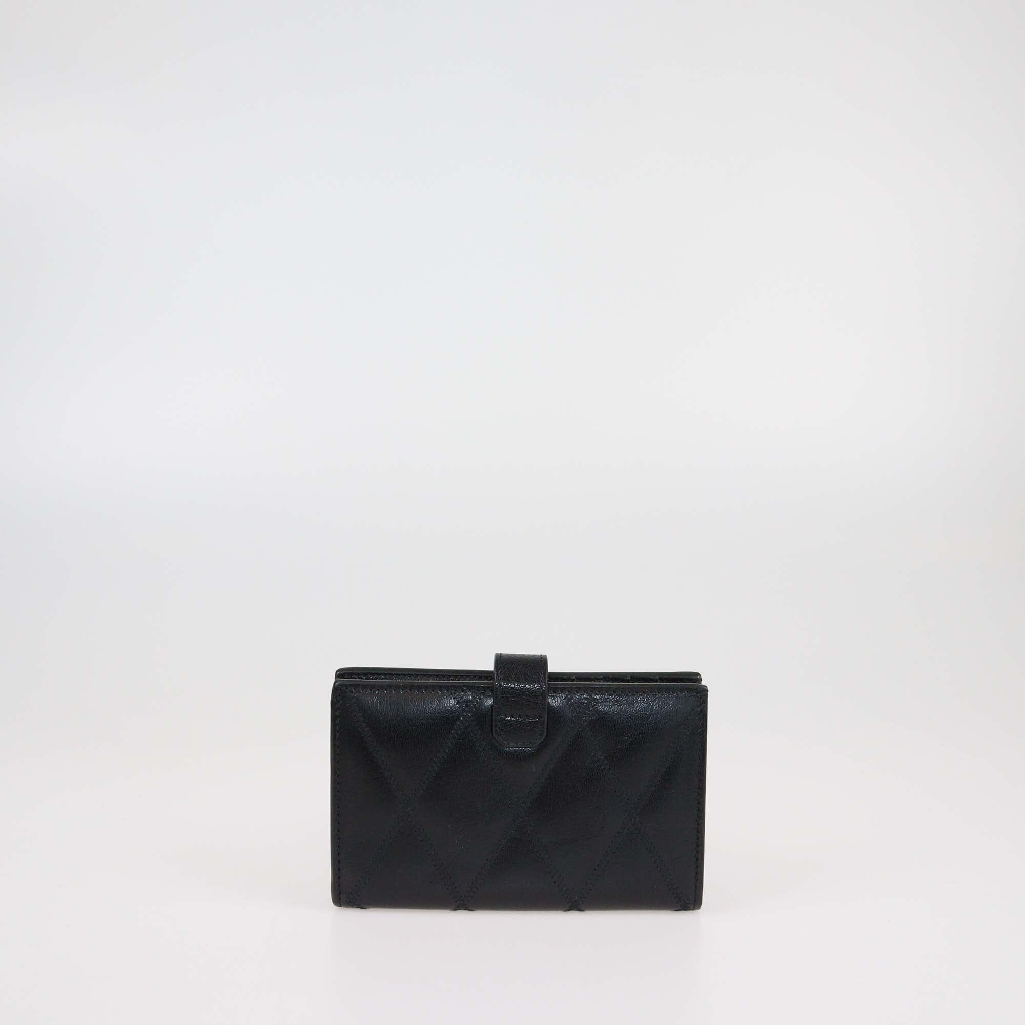Givenchy Black Diamond Quilt Leather GV3 Wallet Womens Givenchy 