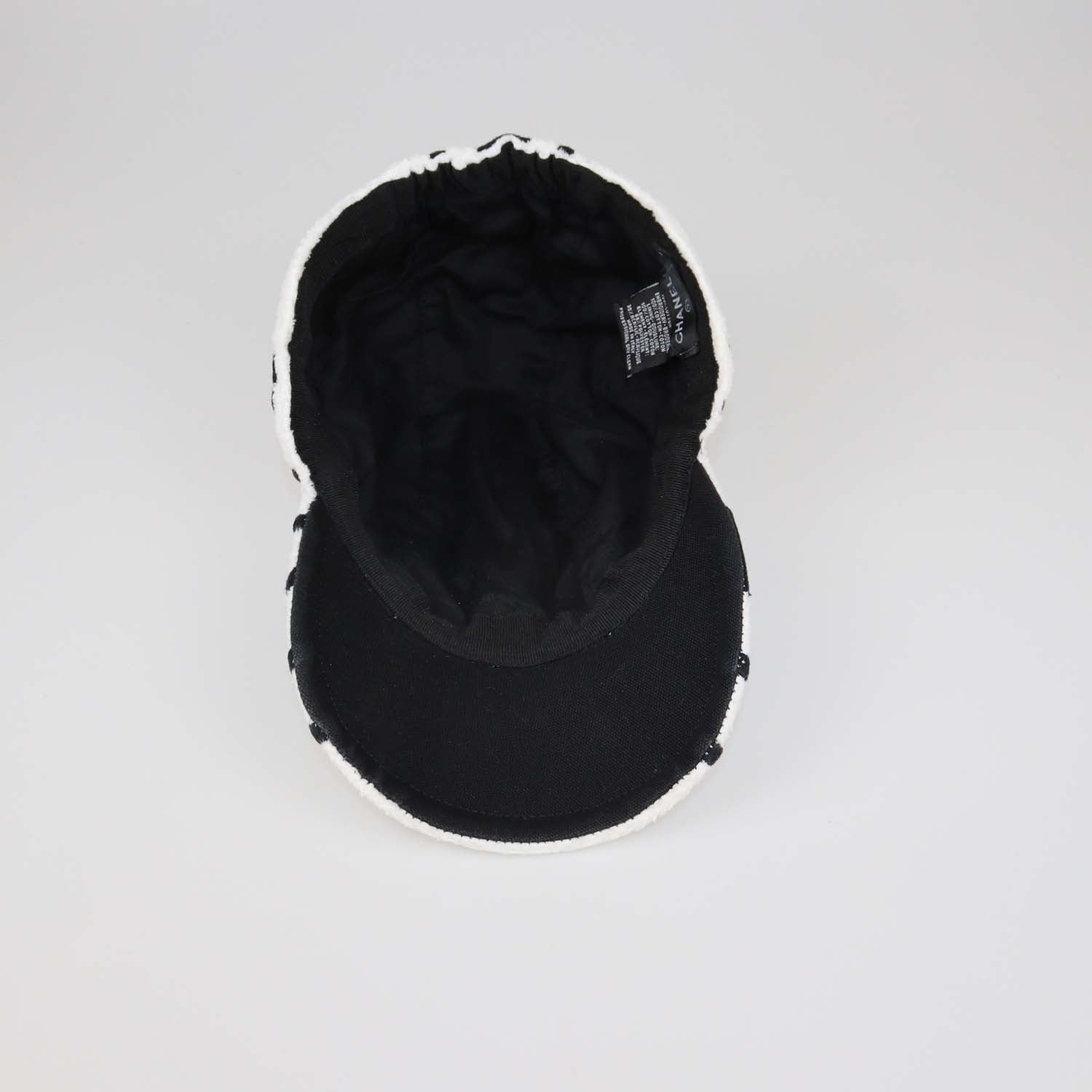 Chanel White/Black Cotton Coco Baseball Cap