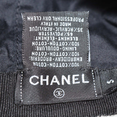 Chanel White/Black Cotton Coco Baseball Cap