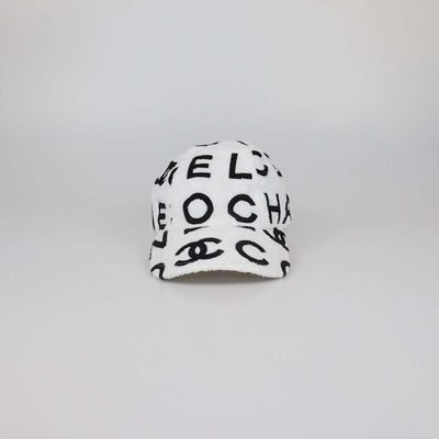 Chanel White/Black Cotton Coco Baseball Cap