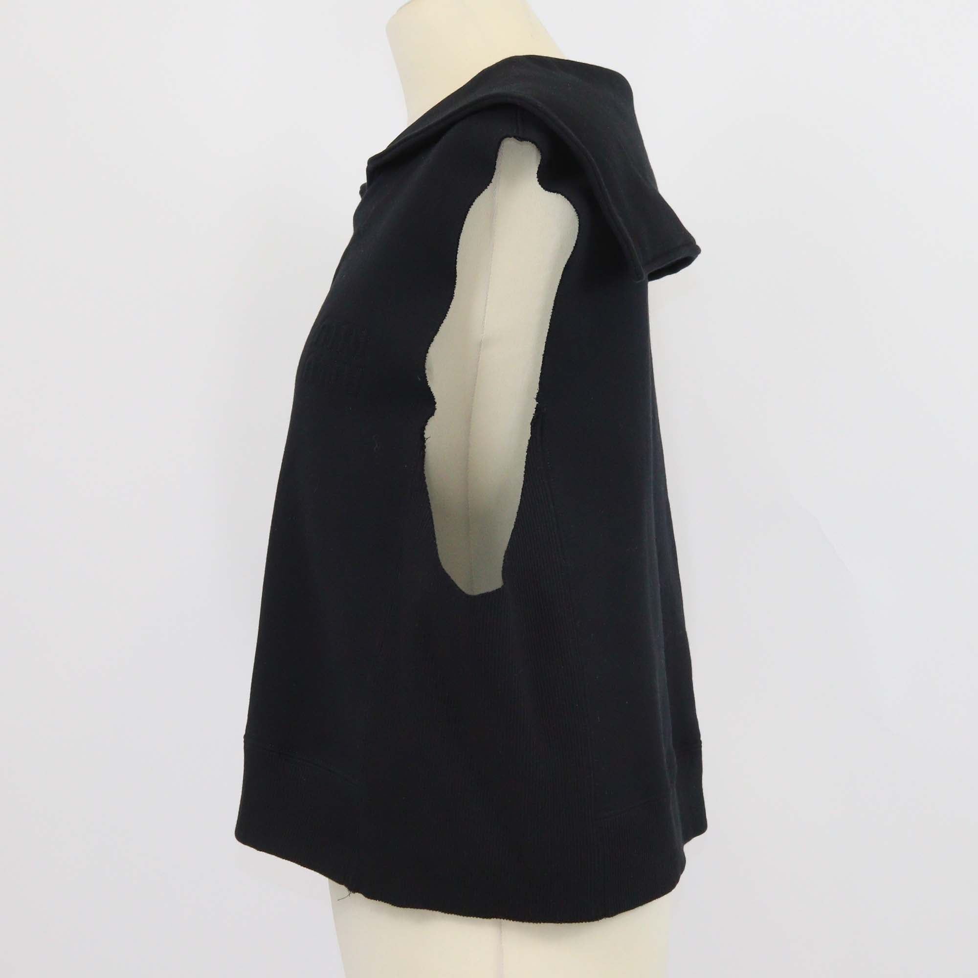 Miu Miu Black Cotton Fleece Sleeveless Sweatshirt