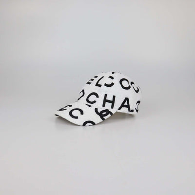 Chanel White/Black Cotton Coco Baseball Cap