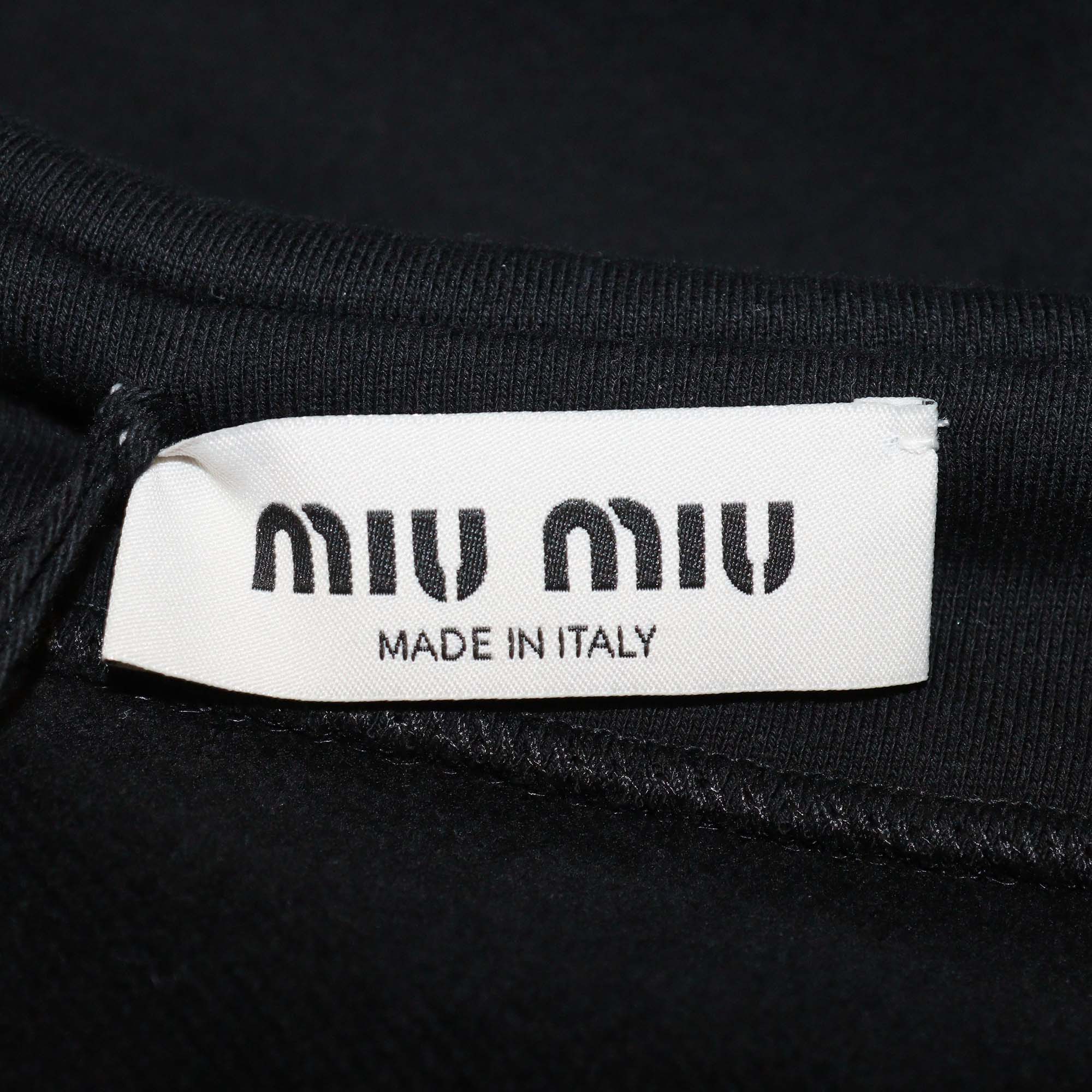 Miu Miu Black Cotton Fleece Sleeveless Sweatshirt