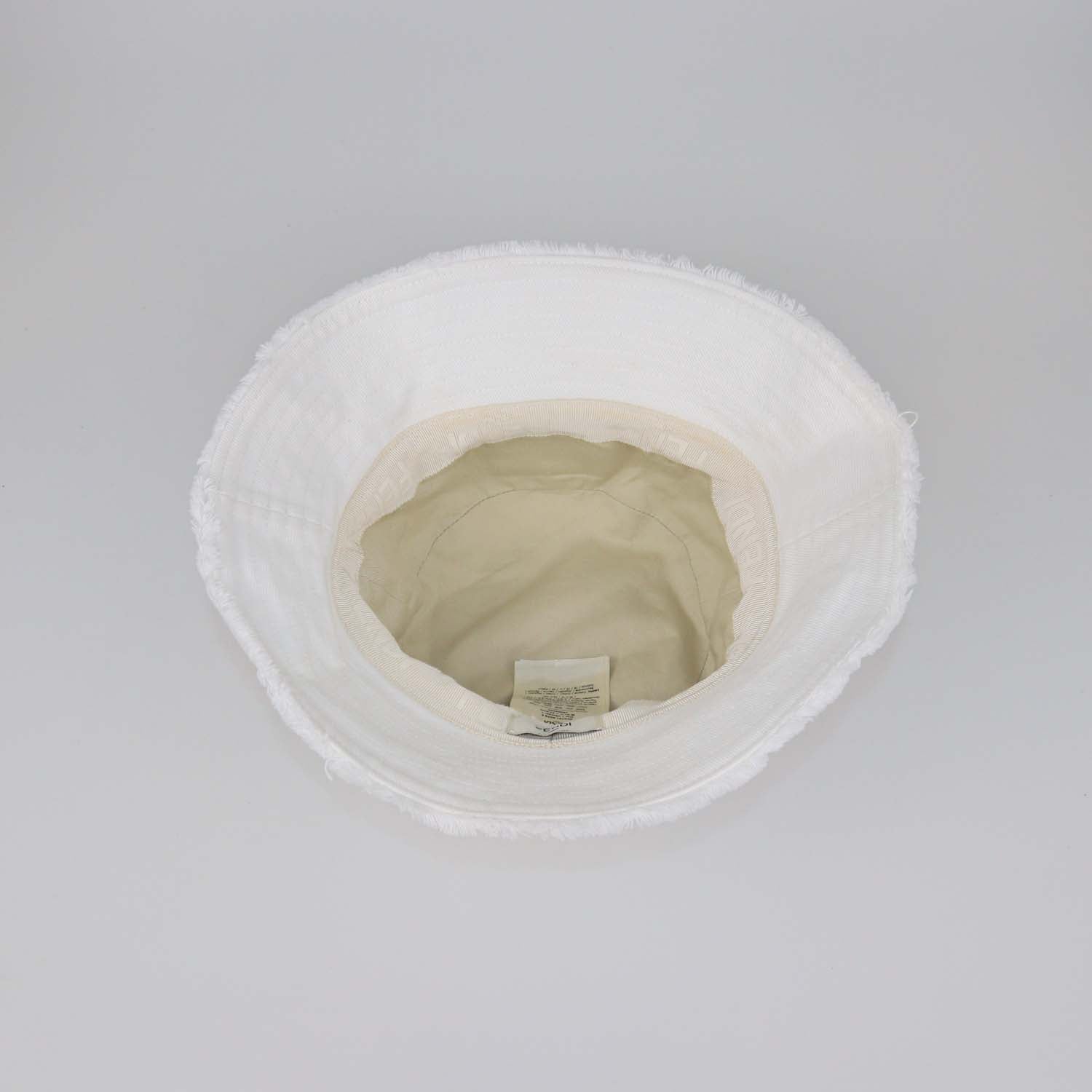Fendi White Cotton FF Embroidered Bucket Hat