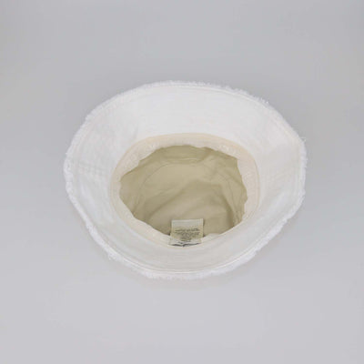 Fendi White Cotton FF Embroidered Bucket Hat