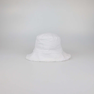 Fendi White Cotton FF Embroidered Bucket Hat