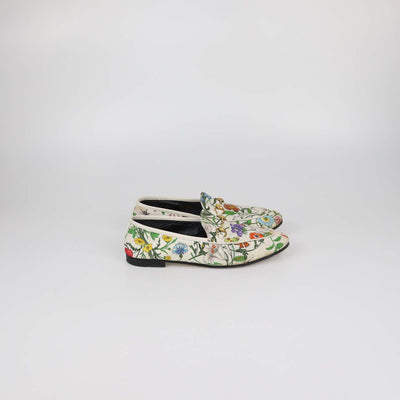 Gucci Multicolor Floral Canvas Jordaan Horsebit Loafers