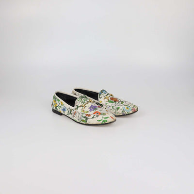 Gucci Multicolor Floral Canvas Jordaan Horsebit Loafers